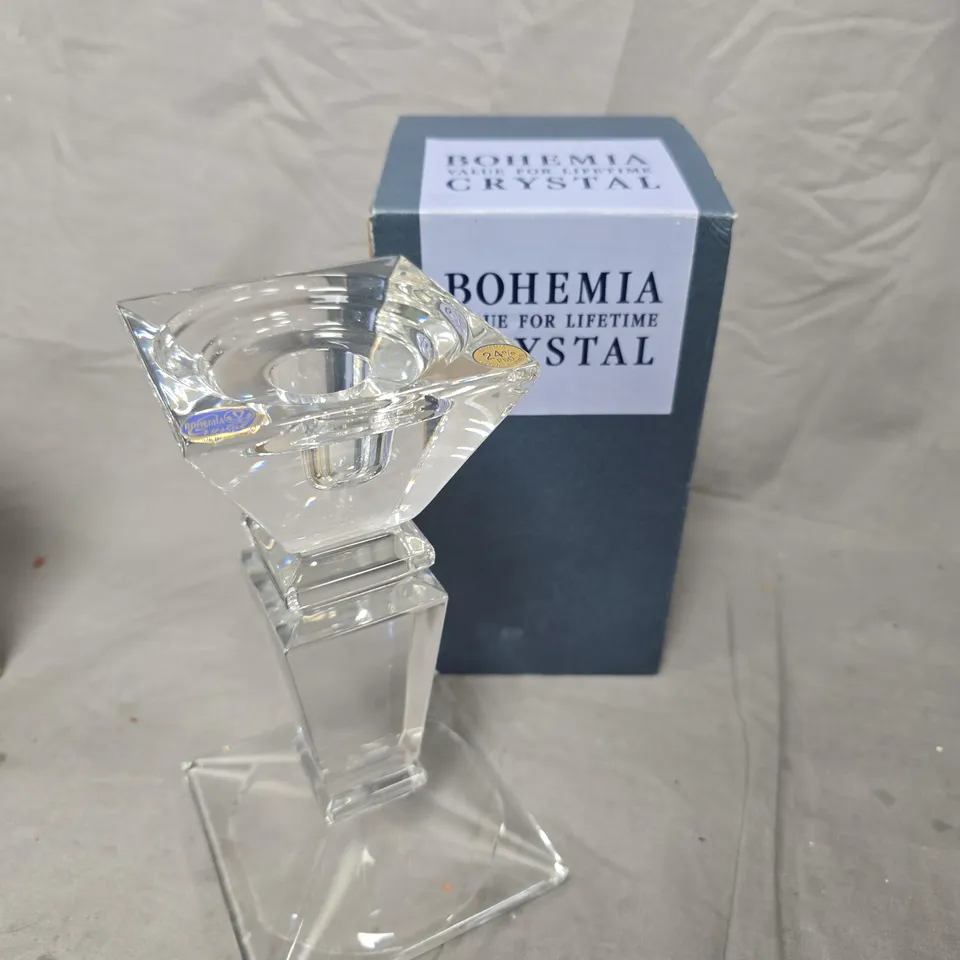 BOHEMIA CRYSTAL 205MM PLAIN CANDLESTICK 