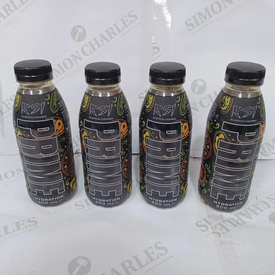 LOT TO CONTAIN 4 X 500ML BOTTLES OF KIS PRIM HYDRATION ORANGE/MANGO - COLLECTION ONLY