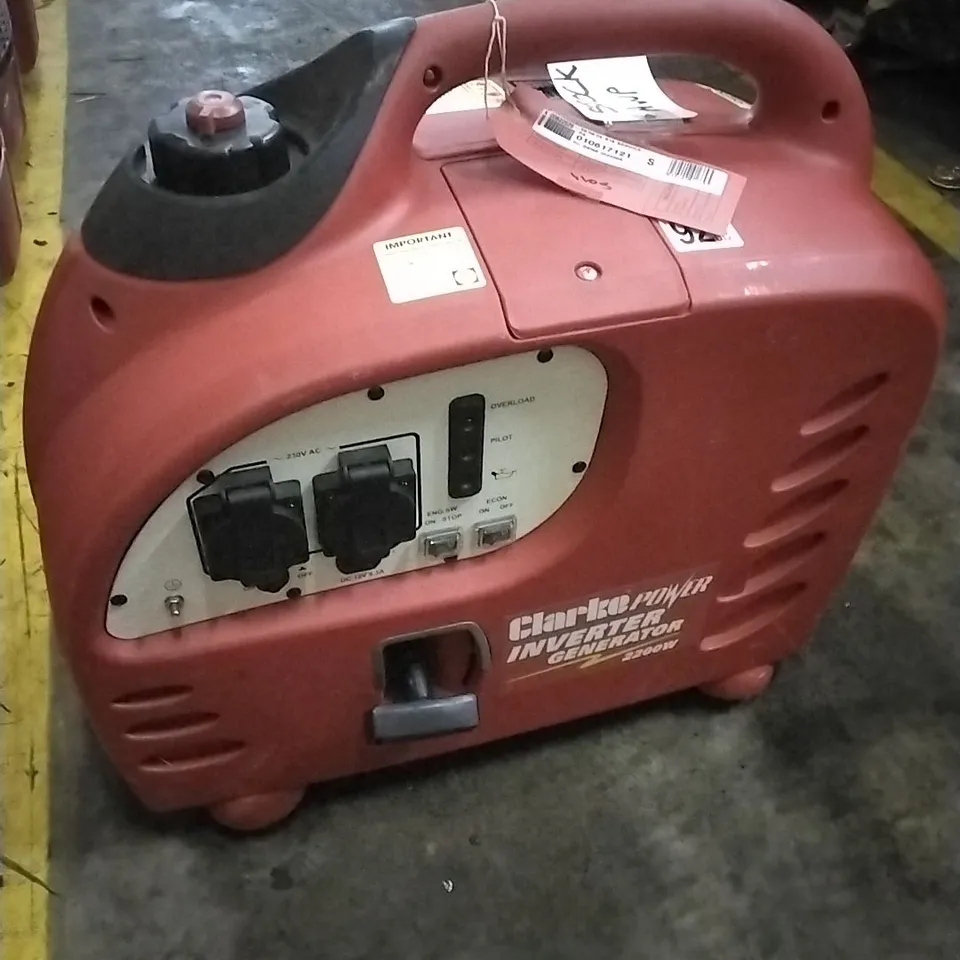 CLARKE IG2200A 2.2KW PETROL INVERTER GENERATOR 