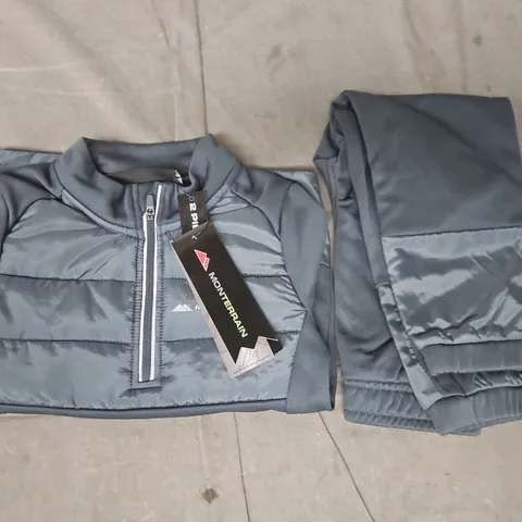 MONTERRAIN QUARTER ZIP AND POLY PANT SUIT IN DARK SLATE SIZE 2-3 YEARS