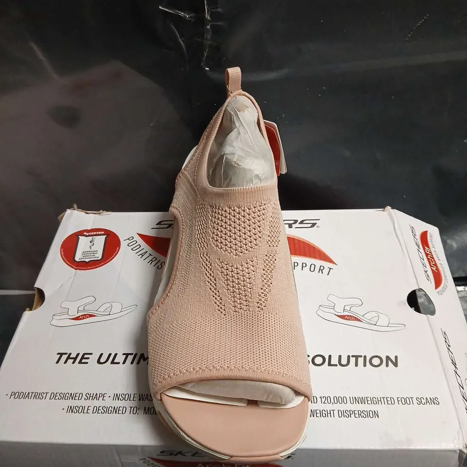 BOXED PAIR OF SKECHERS ARCH FIT SLIP-ON SANDALS – WOMEN'S - UK SIZE 6