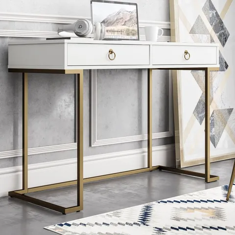 BOXED HOME OFFICE DESK CAMILA WRITING DESK WHITE