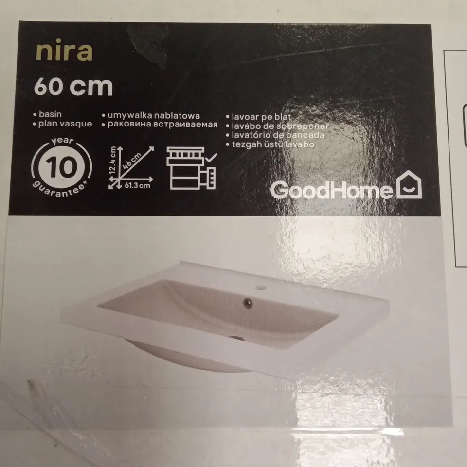 BOXED NIRA 60CM BASIN - WHITE 