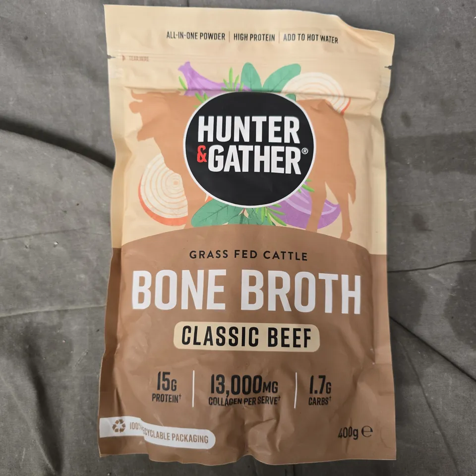 HUNTER & GATHER GRASS FED CATTLE BONE BROTH CLASSIC BEEF (400G)