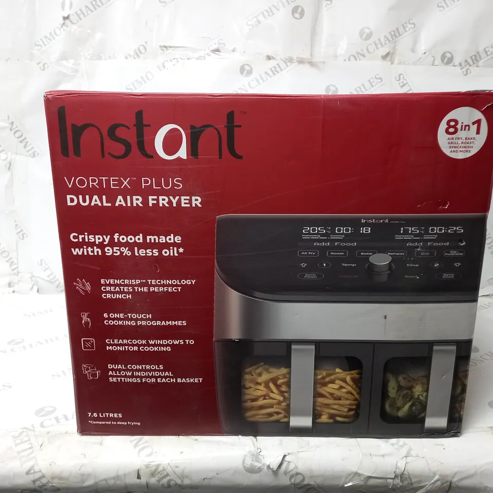 BOXED VORTEX PLUS DUAL AIR FRYER 7.6L RRP £149