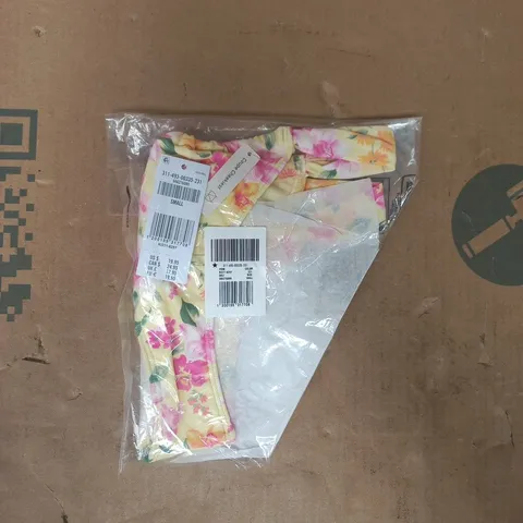 HOLLISTER SIDE STRAP CHEEKIEST BIKINI BOTTOM IN YELLOW/MULTI SIZE SMALL