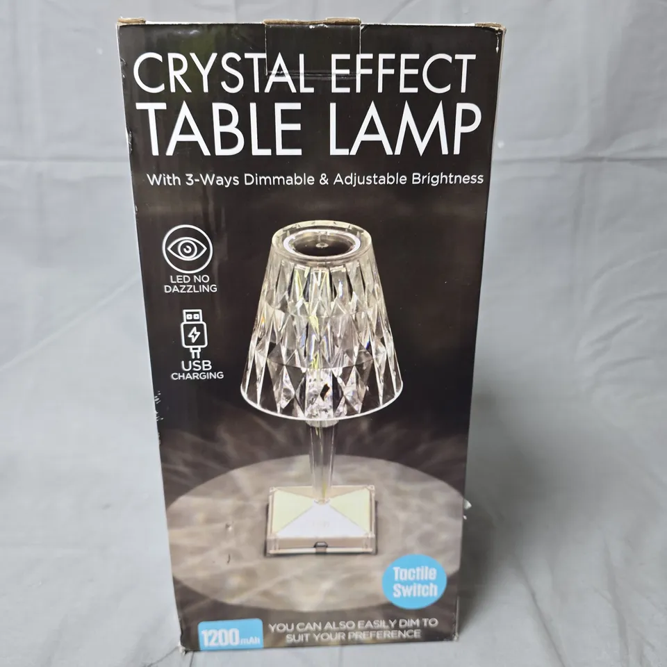 CRYSTAL-EFFECT LED TABLE LAMP WITH USB CABLE