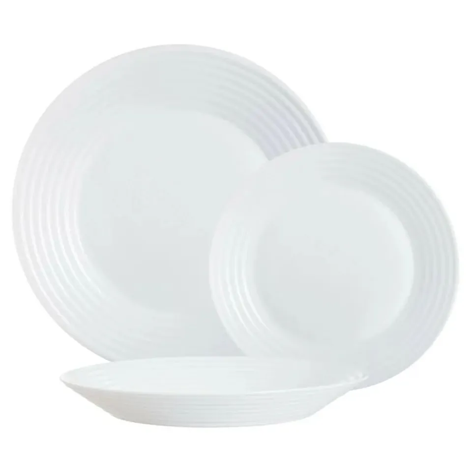 BOXED LUMINARC HARENA TEMPERED GLASS DINNER PLATES (SET OF 4) - BOX