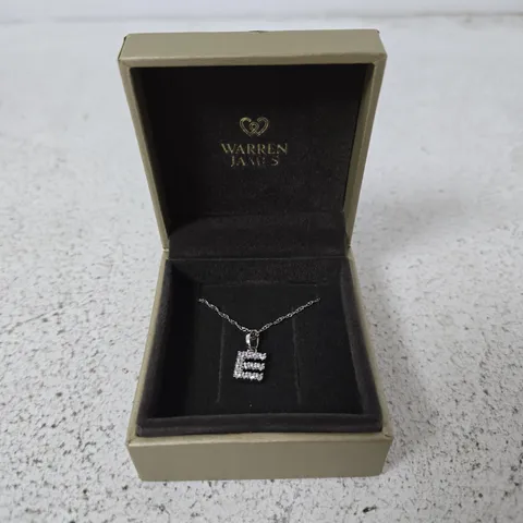 WARREN JAMES PENDANT NECKLACE WITH CUBIC ZIRCONIA, BOXED