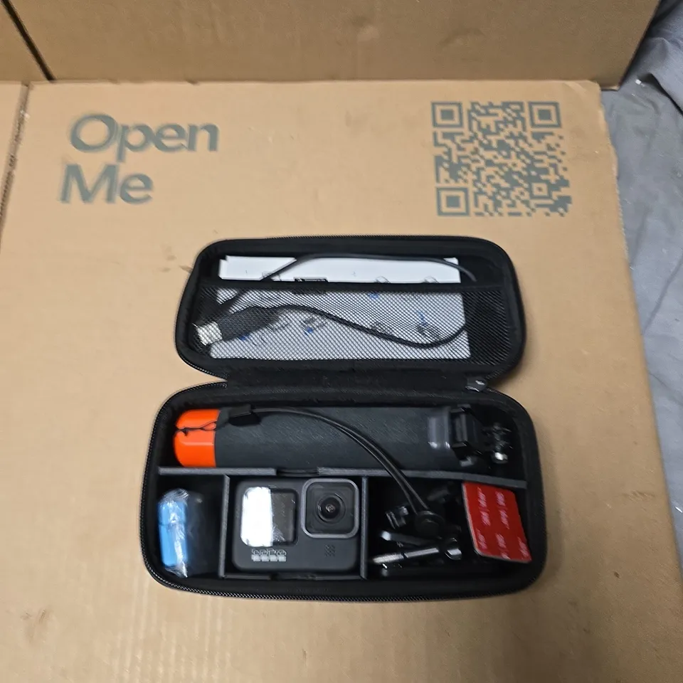 GOPRO HERO9 BLACK ACTION CAMERA WITH CARRY CASE AND ACCESSORIES