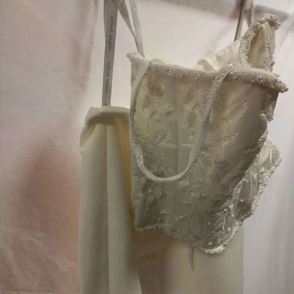 ALFRED ANGELO 010BB 2-PIECE WEDDING SET, IVORY - SIZE 12