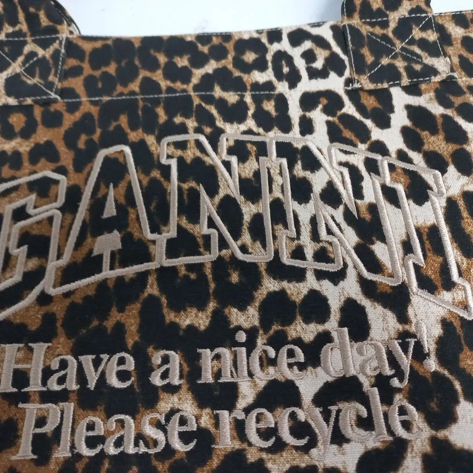 GANNI MEDIUM SHOPPER IN ANIMAL SPOT