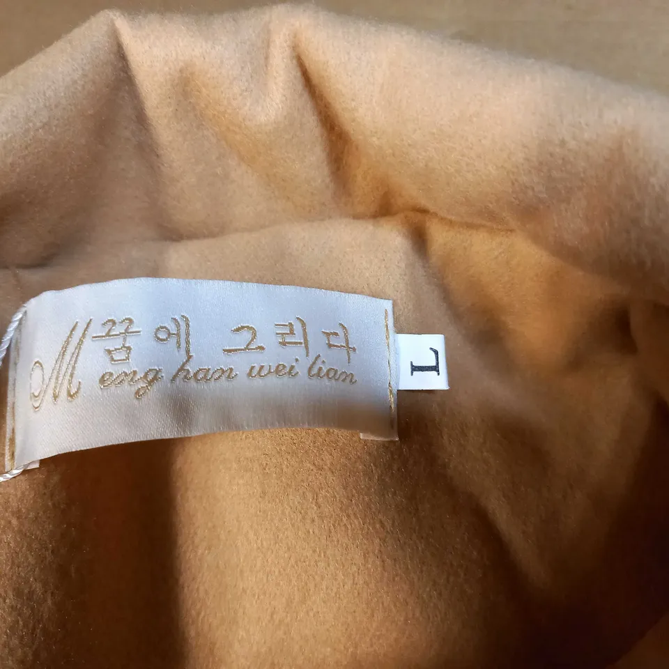 BEIGE/BLACK LONG BLAZER STYLE JACKET - SIZE L