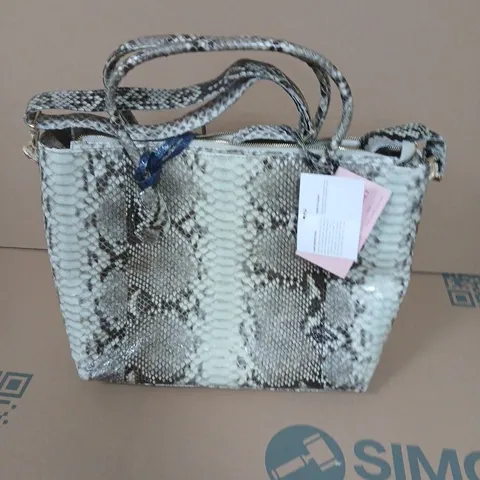 LA MAREY SNAKESKIN LEATHER TOTE BAG
