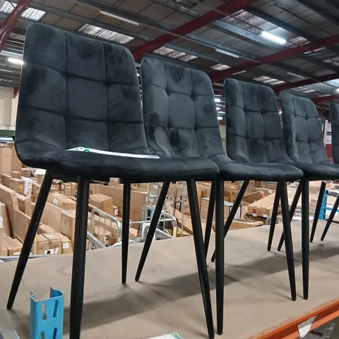 SIX VELVET UPHOLSTERED KITCHEN DINING CHAIRS