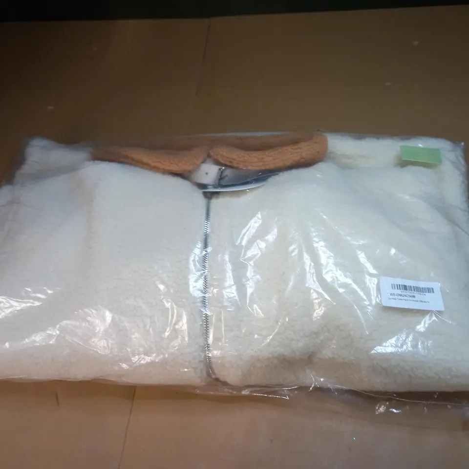 WOMENS CONTRAST TEDDY FAUX FUR AVATOR IN CREAM SIZE 16