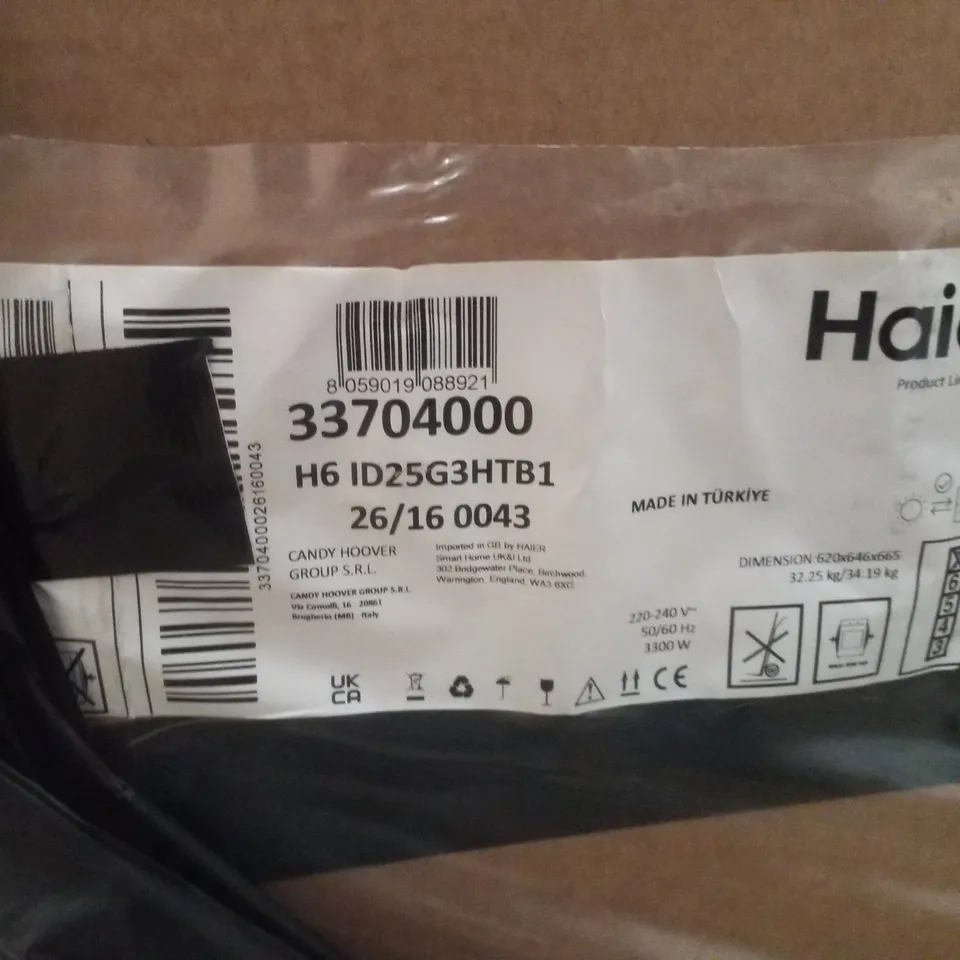 HAIER H6 ID25G3HTB1 78L SINGLE OVEN, 25F + WIFI, STEAM CLEAN, GRAPHIC UX, TELESCOPIC - BLACK & BLACK GLASS