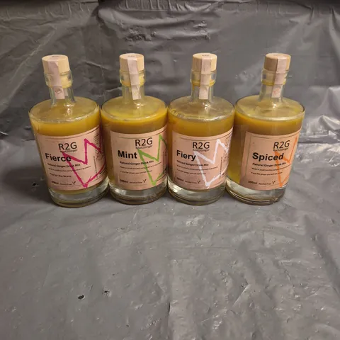 ROOT2GINGER X4 ASSORTED GINER DRINK MIXES TO INCLUDE - SPICED - FIERY - MINT - COLLECTION ONLY