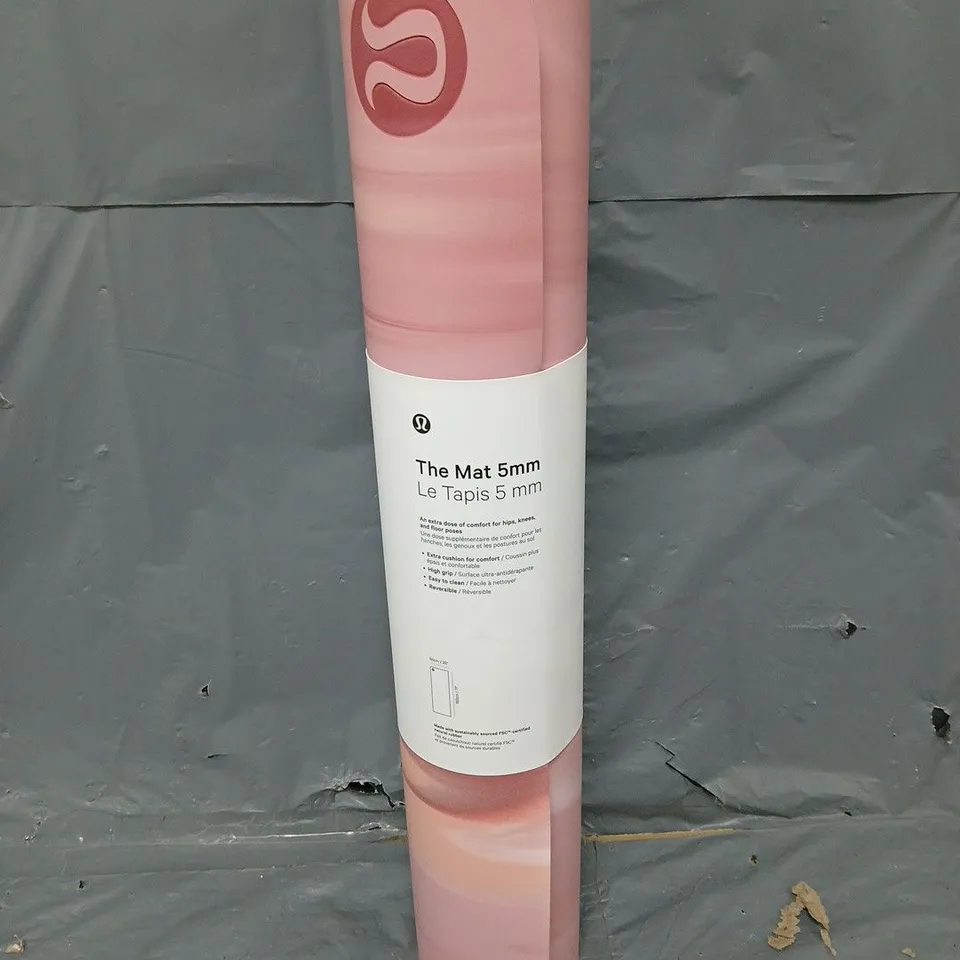 LULULEMON THE MAT 5MM 66 X 160CM - PINK MARBLE - COLLECTION ONLY 