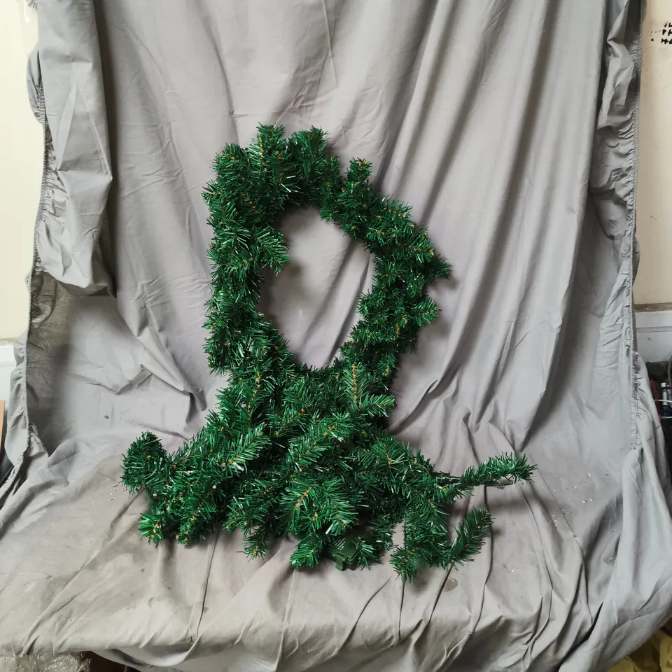 3 FESTIVE GREEN ARTIFICIAL GARLANDS WITH CONTROL BOXES
