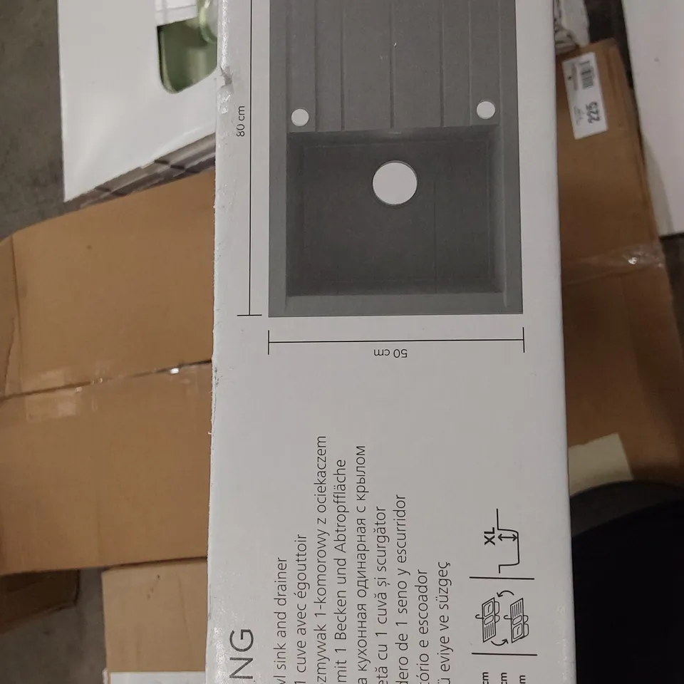 BOXED ISING SINGKE BOWL SING & DRAINER ANTHRACITE 