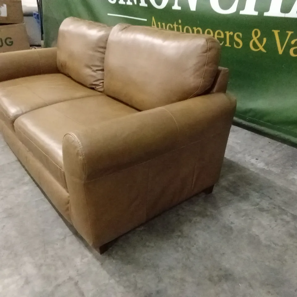 BAILEY 3 SEATER LEATHER SOFA - TAN RRP £879