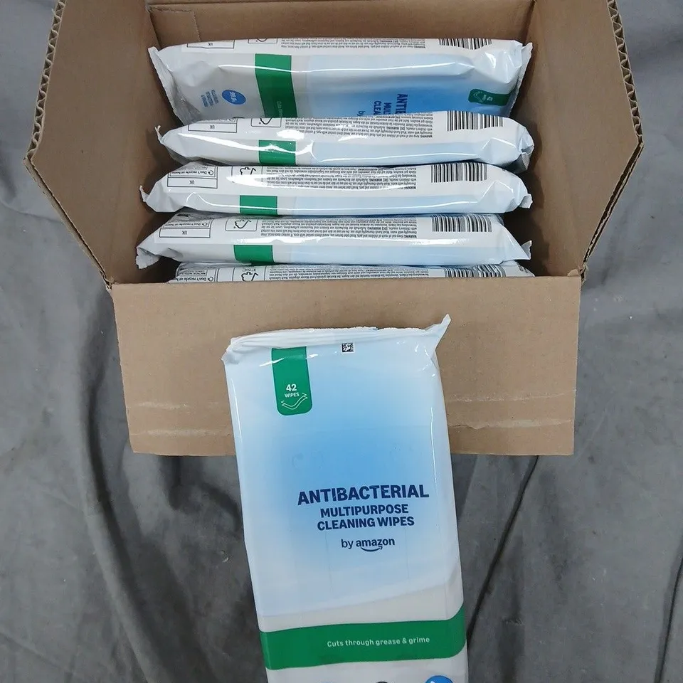 6 X SEALED AMAZON ANTIBACTERIAL WIPES MULTIPACKS 