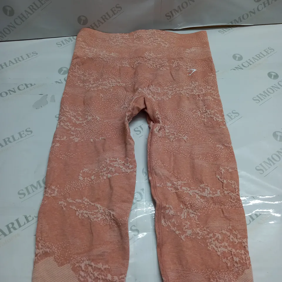GYMSHARK STRECH PINK LEGGINGS - SIZE UNSPECIFIED