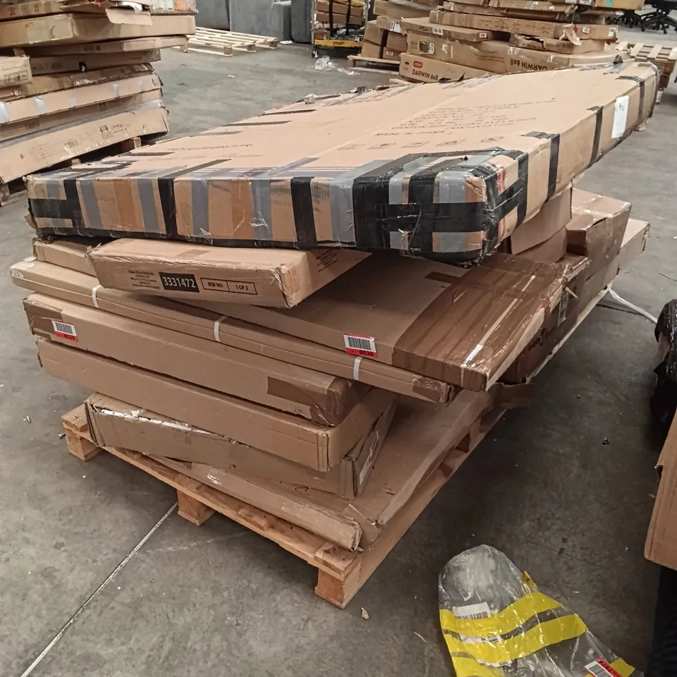 PALLET OF ASSORTED, INCOMPLETE FURNITURE PARTS AND PIECES 