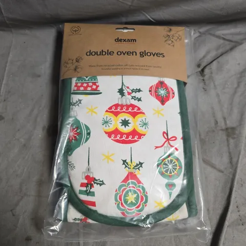 5 X DEXAM BAUBLE THEMED DOUBLE OVEN GLOVES 