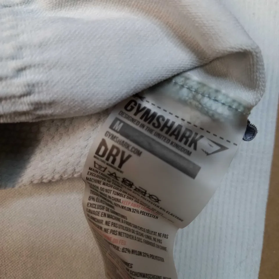 GYMSHARK GREEN/WHITE FITNESS LEGGINGS - MEDIUM