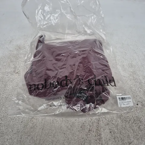 NOBODYS CHILD JERSEY BURGUNDY BOXY FIT TEE – UK M