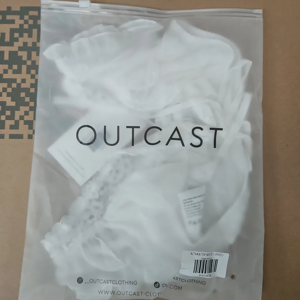 BAGGED OUTCAST ALTHAIA TOP IN WHITE SIZE SMALL