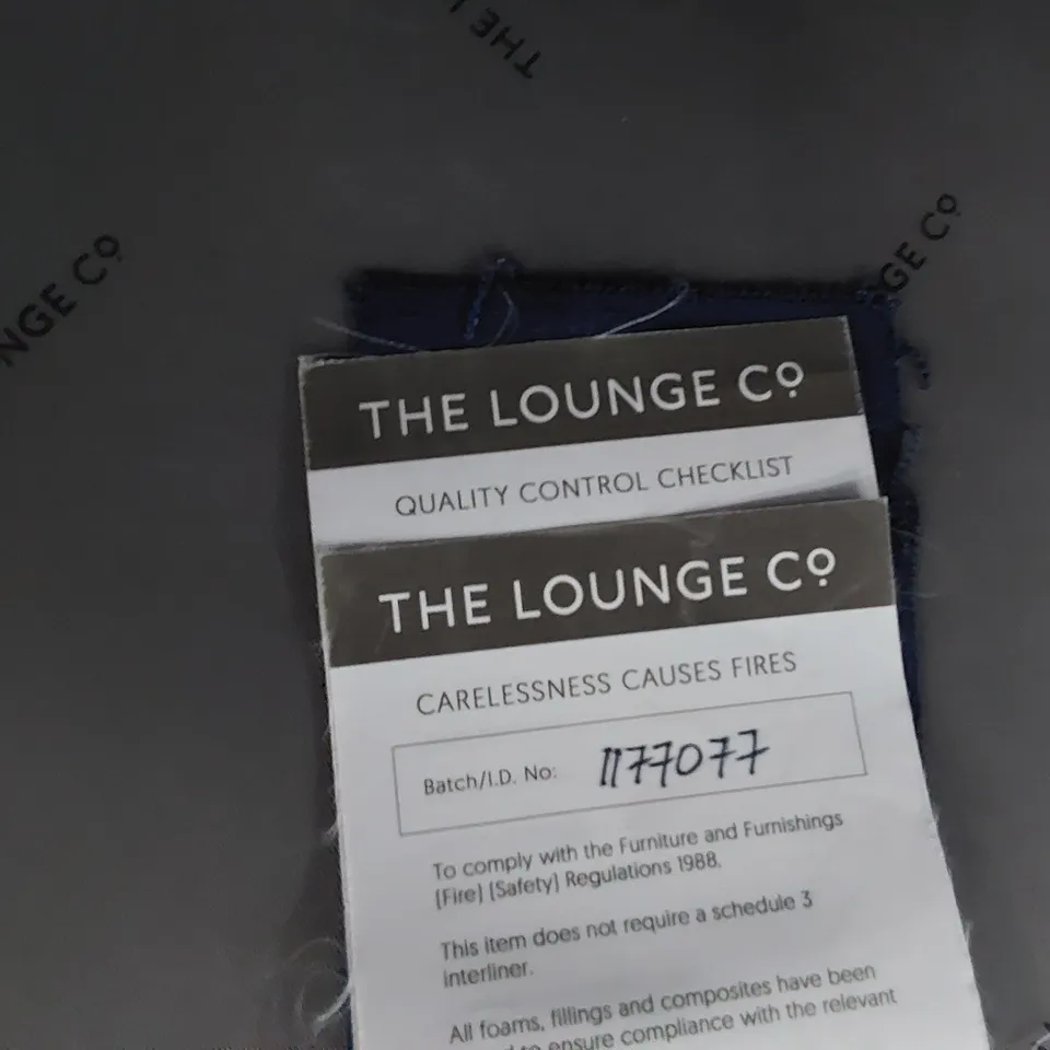 QUALITY BRITISH MADE LOUNGE Co EASY CHAIR WITH BOLSTER CUSHIONS BLUE PLUS FABRIC