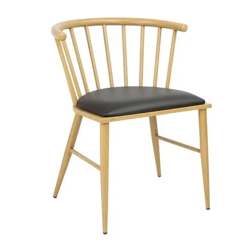 BOXED BOLERO HARROWDENE PADDED METAL SIDE CHAIRS WOOD EFFECT 2PK