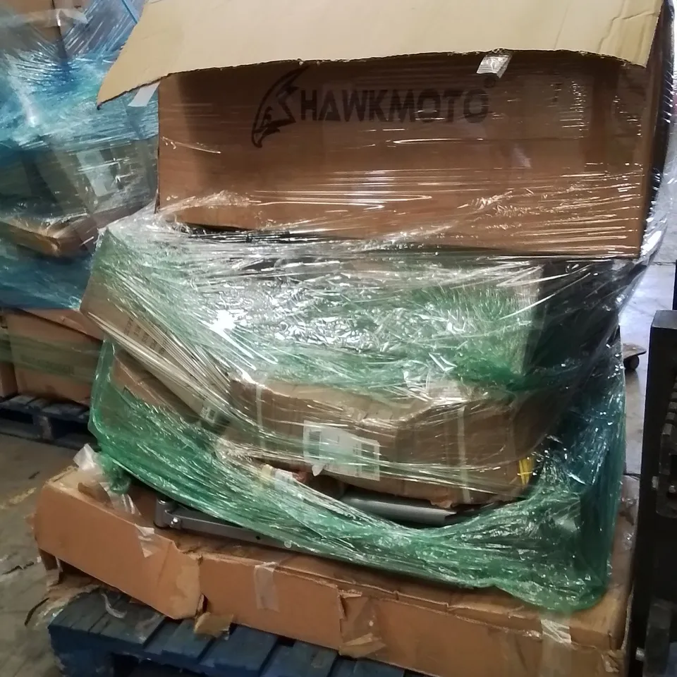 PALLET OF ASSORTED HOUSEHOLD GOODS AND PRODUCTS TO INCLUDE;HOODED THROW,BRIEFCASE,GYM SPORTS MACHINE,BLANKET