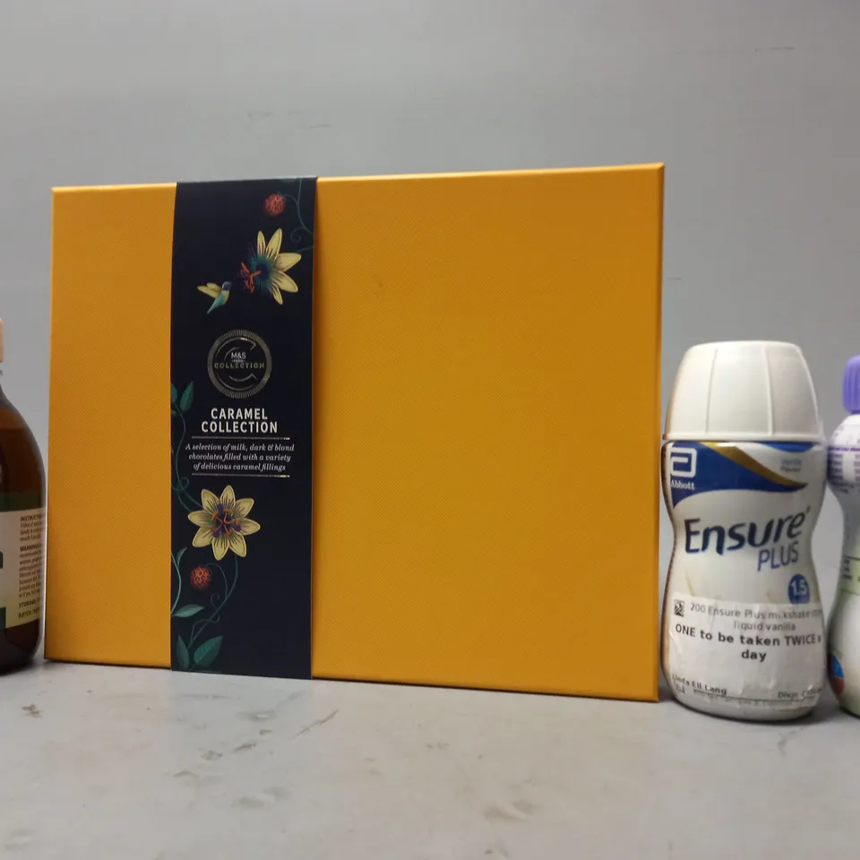 TOTE OF APPROX 11 ASSORTED FOOD ITEMS TO INCLUDE - ENSURE PLUS , NUTRICIA FORTISIP , QUERCETIN MAX ETC