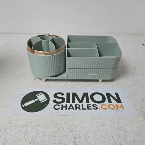 PLASTIC MAKEUP ORGANIZER BOX IN LIGHT GREEN