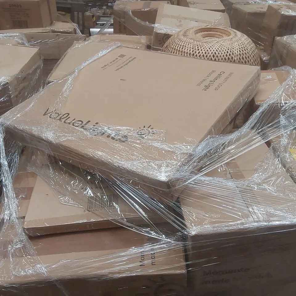 PALLET CONTAINING A VERY LARGE QUANTITY OF ASSORTED DESIGNER LIGHTING PRODUCTS