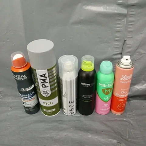 APPROXIMATELY 15 ASSORTED AEROSOL ITEMS TO INCLUDE DRY SHAMPOO, SHAVE FOAM, DEODORANT ETC - COLLECTION ONLY