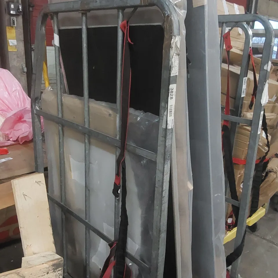 CAGE CONTAINING A LARGE QUANTITY OF ASSORTED HEADBOARDS  // CAGE NOT INCLUDED