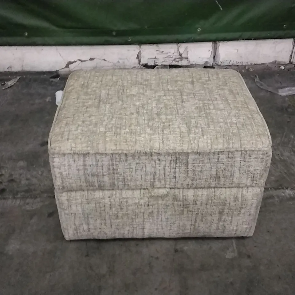QUALITY DESIGNER BEIGE FABRIC STORAGE FOOTSTOOL