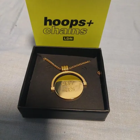 HOOPS+ CHAINS LONDON GOLD-TONE PENDANT NECKLACE β 'FUCK NO'