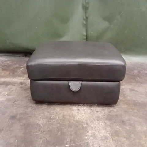 DESIGNER G-PLAN LEATHER OTTOMAN FOOTSTOOL