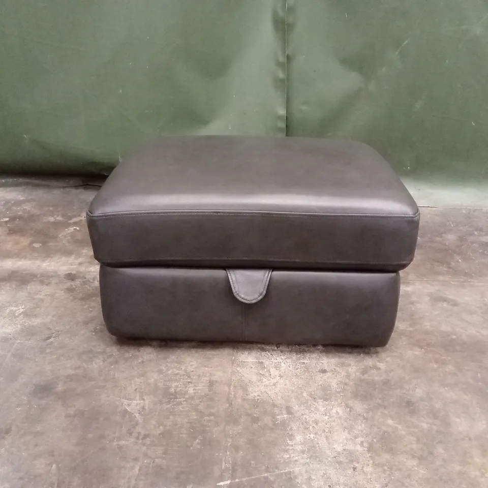 DESIGNER G-PLAN LEATHER OTTOMAN FOOTSTOOL