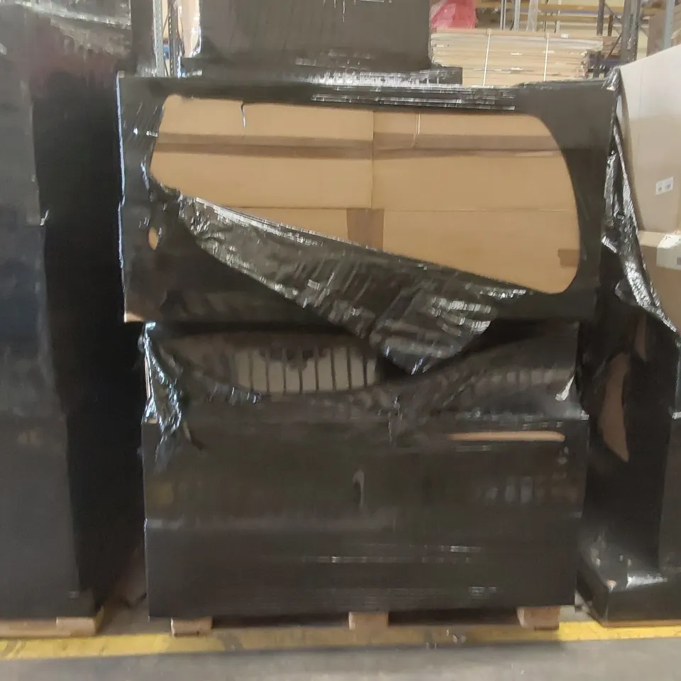 PALLET OF ASSORTED BATHROOM FURNITURE PARTS INCLUDING: TALL WALL UNIT CARCASSES ECT