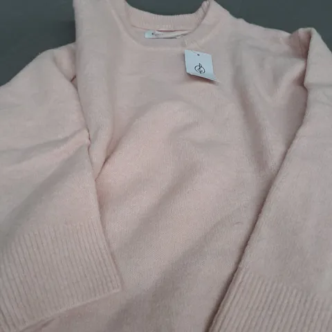 STRADIVARIUS PINK KNITTED JUMPER - SMALL