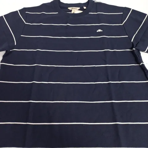 ELLESSE VERRI TEE NAVY WITH WHITE STRIPES – SIZE XL