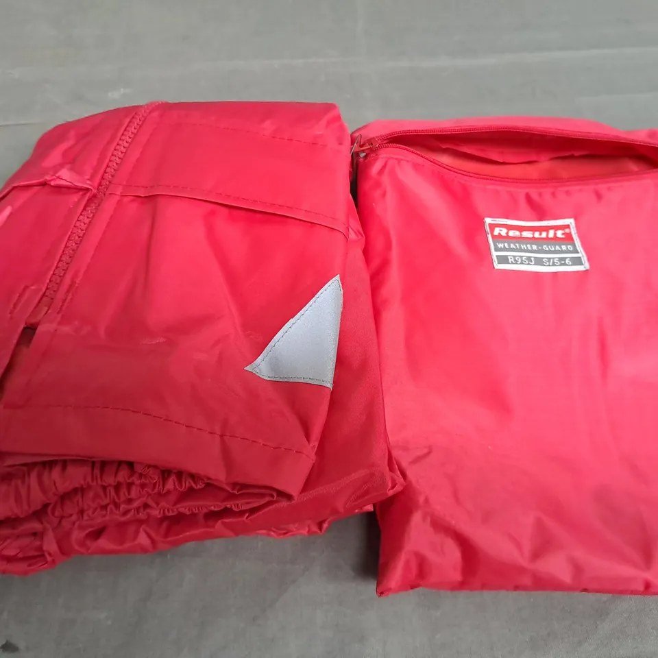 RESULT JUNIOR HEAVYWEIGHT WATERPROOF JACKET AND TROUSER SET 