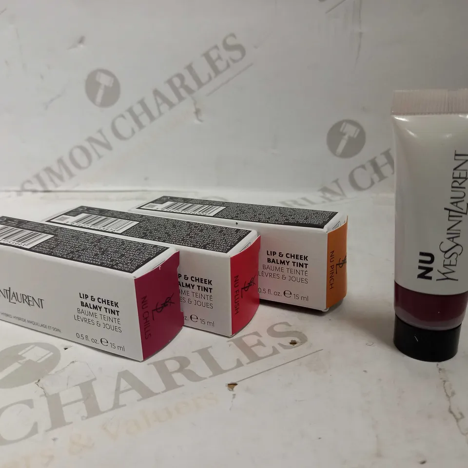 LOT OF 3 YVES SAINT LAURENT NU LIP & CHEEK BALMY TINT IN ASSORTED COLOURS